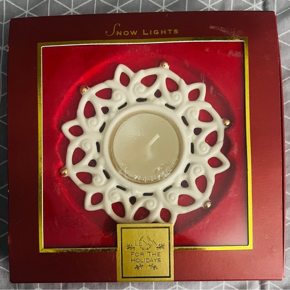 Snowflake Lenox Snow Lights Votive Tealight Candle Holder “NEW” - Picture 2 of 5